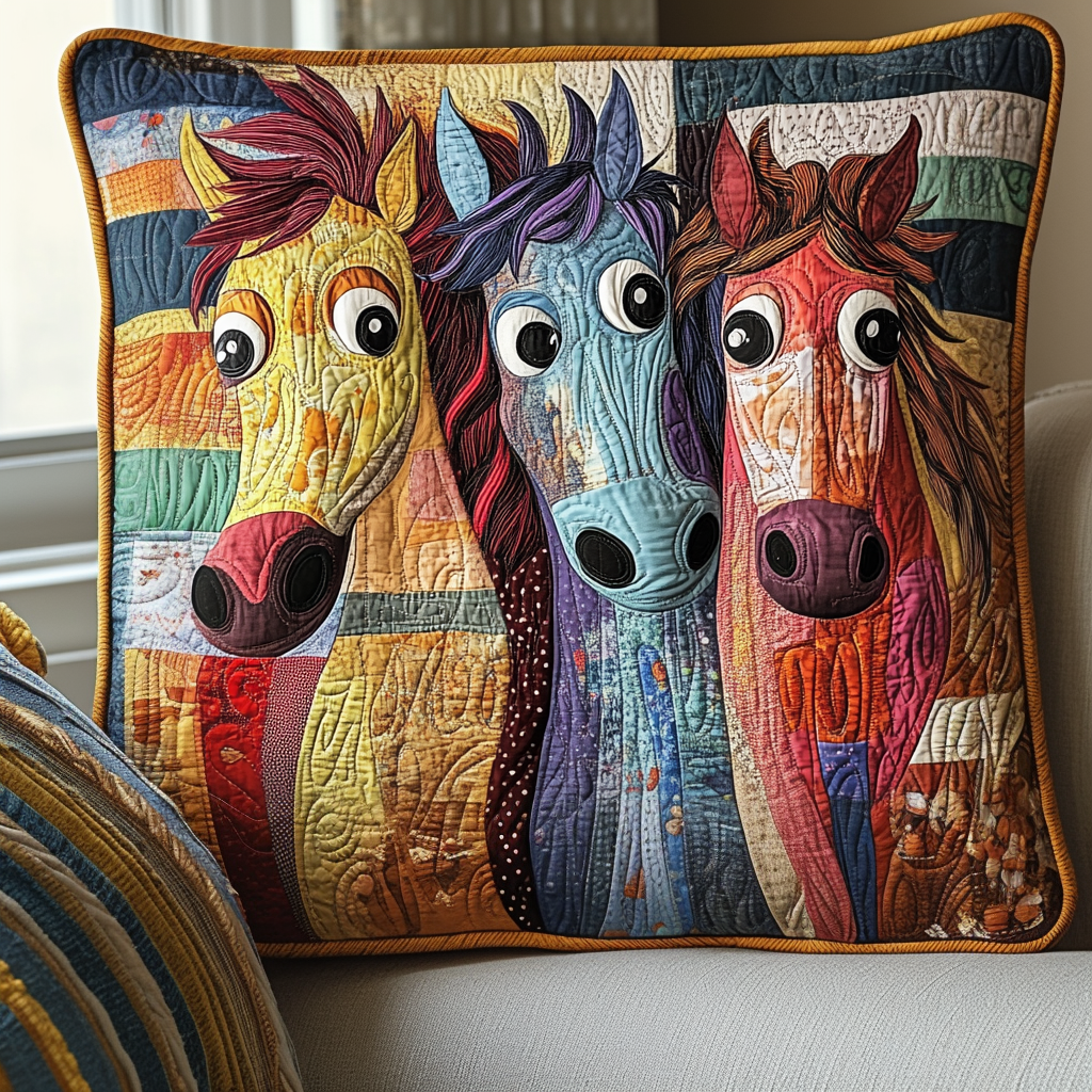 Patchwork Horse Quilted Pillow Case Best Cool Pillow Cases Horse Christmas Presents