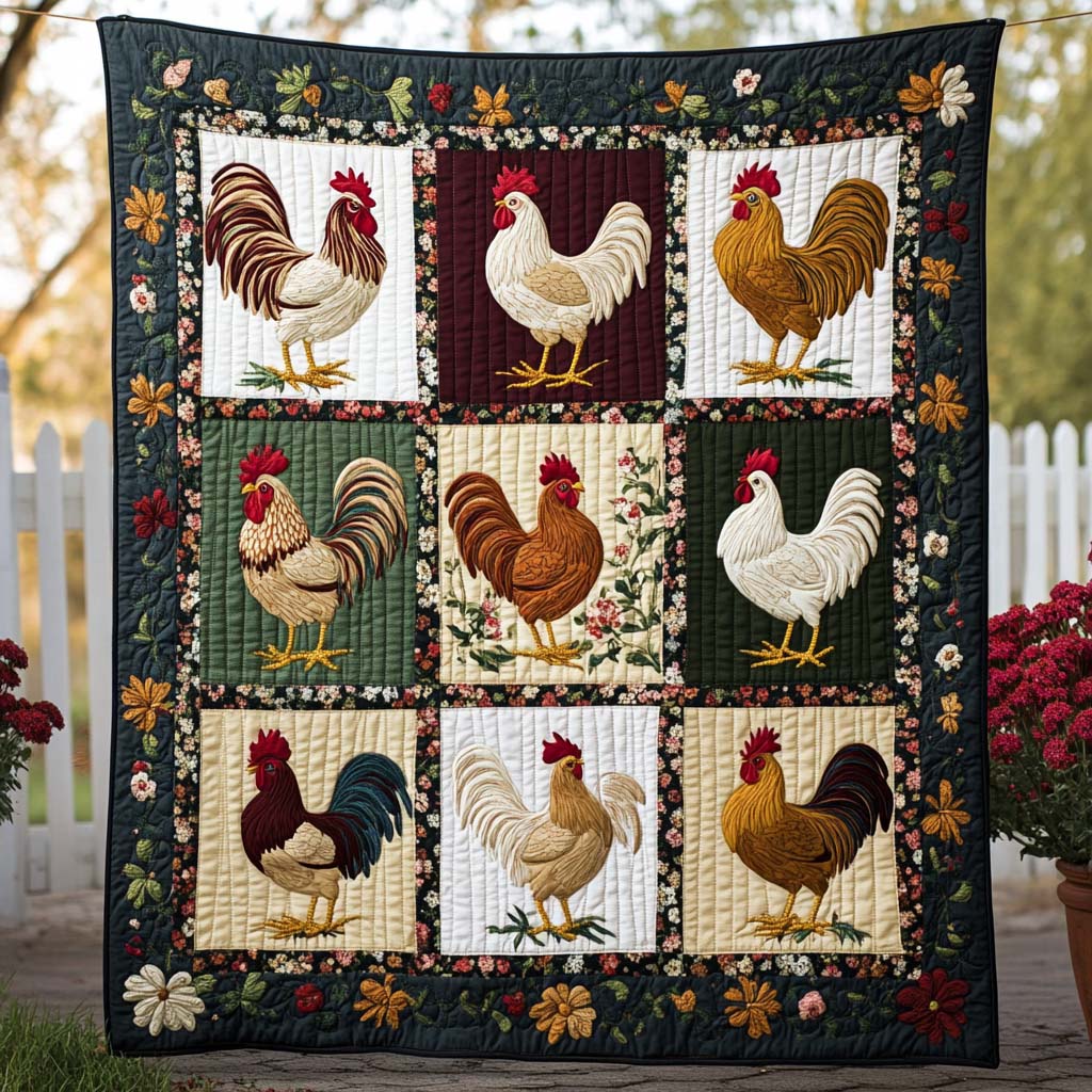 Patchwork Peckers Quilted Blanket Holiday Throw Blanket African American Heritage Month Gifts