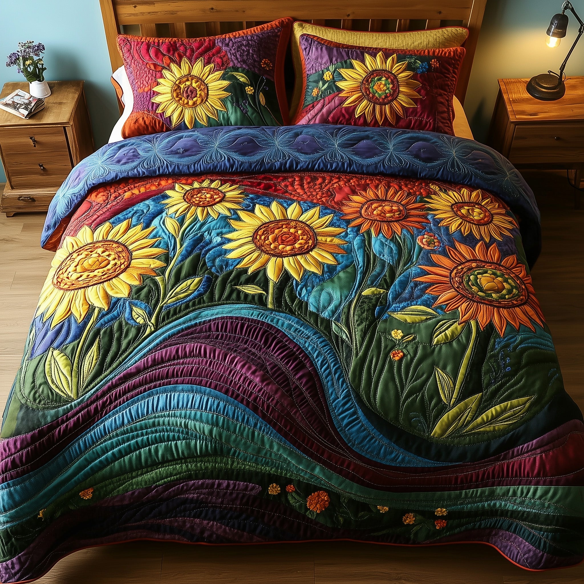 Patchwork Petal Parade Quilted Bedding Set Duvet Cover Bed Sheet Ideas For Mother In Law Christmas
