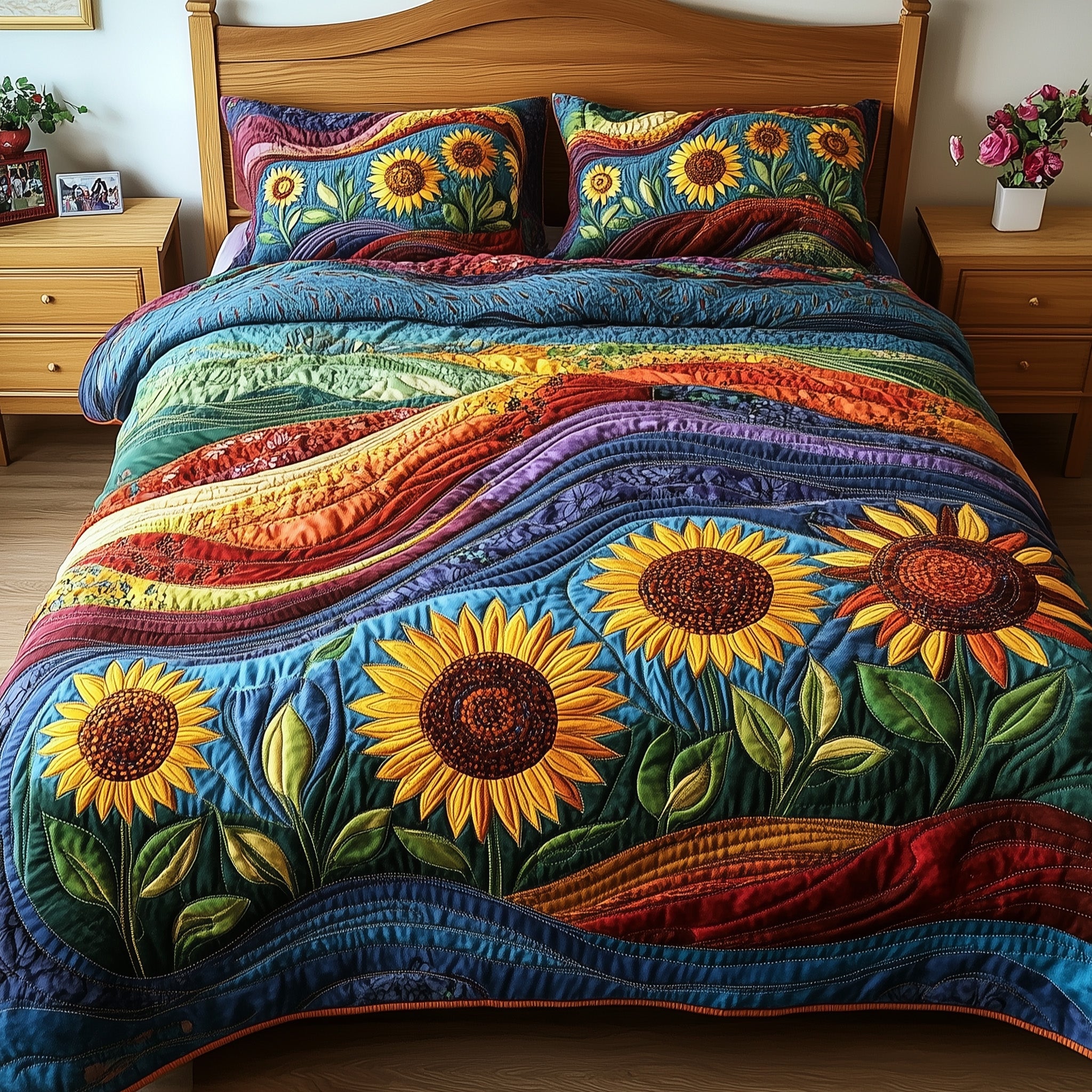 Patchwork Petal Parade Quilted Bedding Set Duvet Cover Bed Sheet Things To Get Your Mother In Law For Christmas