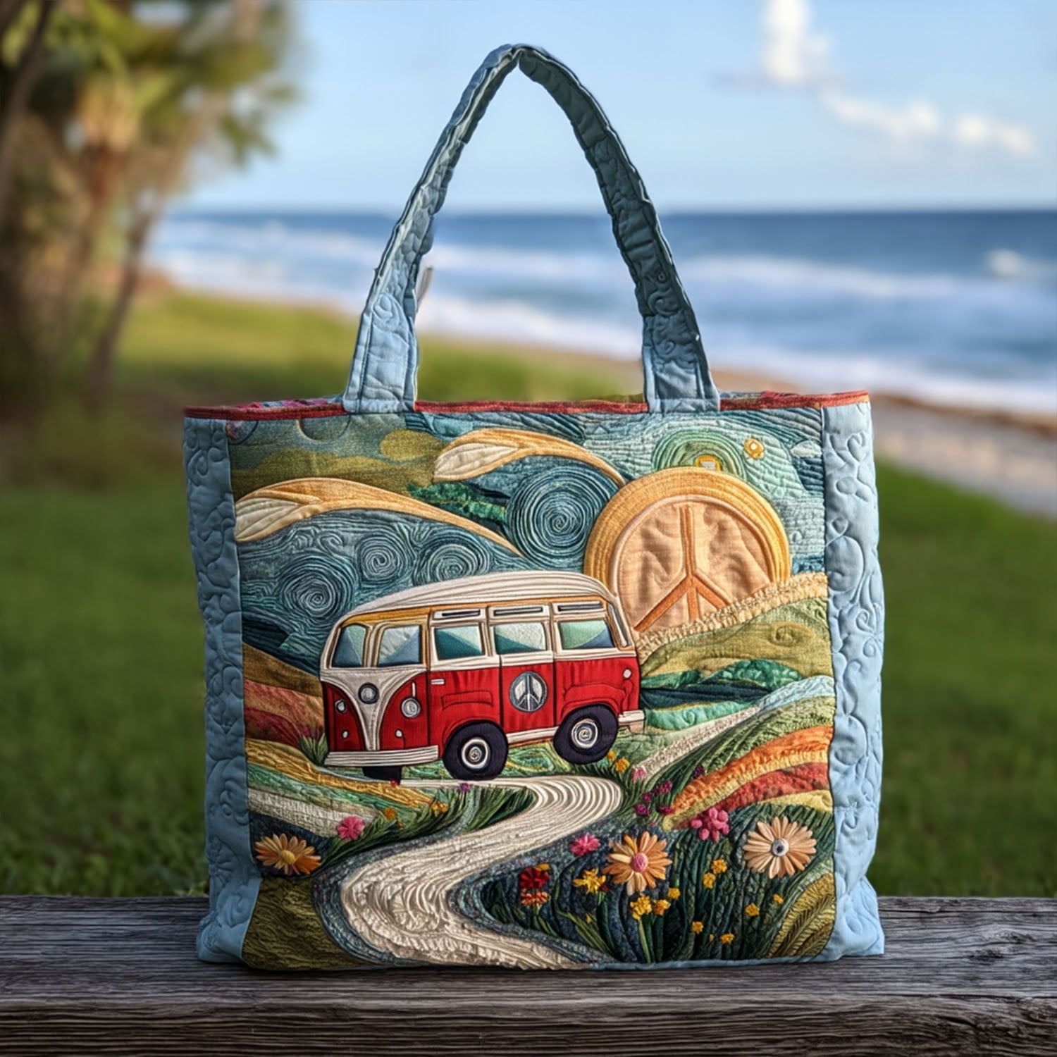 Patchwork Roadtrip Quilted Tote Bag Best Camping Gifts For Him