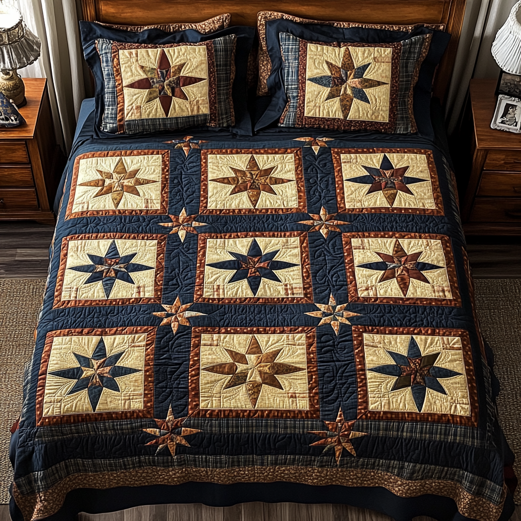 Patchwork Sky Quilted Bedding Set Ultra-Soft Bedding Set for a Hotel-Like Experience