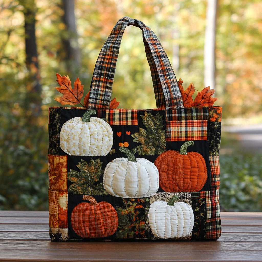 Patchwork Spice Quilted Tote Bag Autumn Themed Gifts