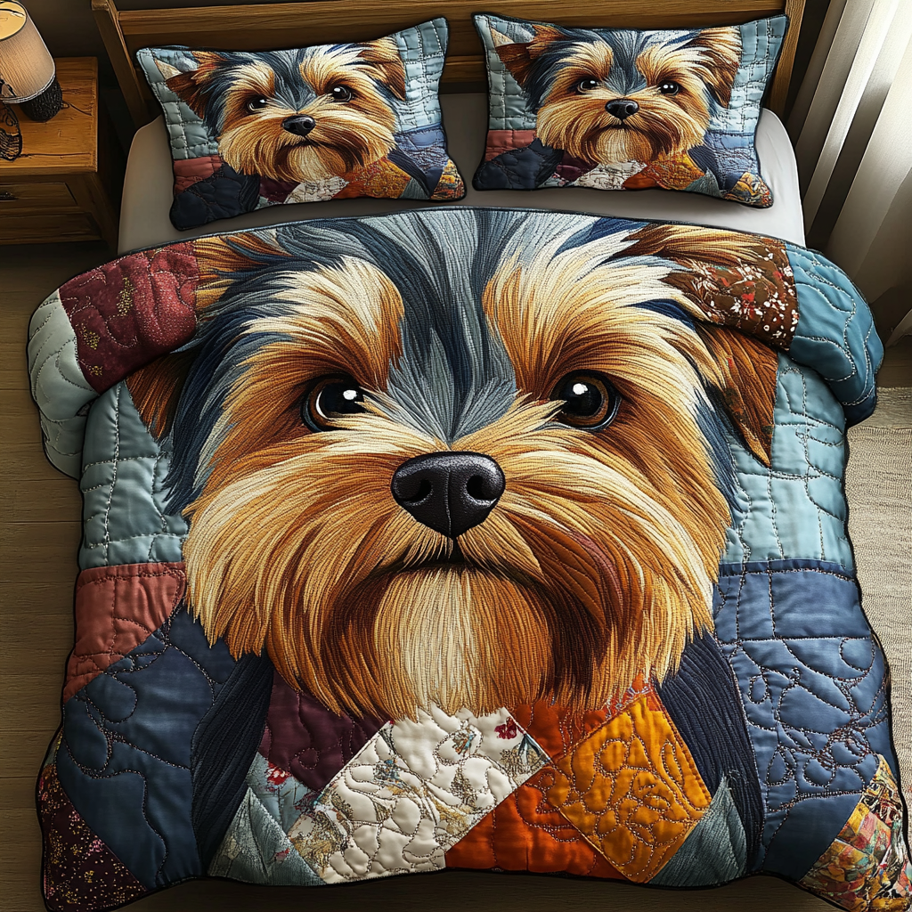 Patchwork Tail Quilted Bedding Set Premium Duvet Cover Gift Set for Mom or Grandma