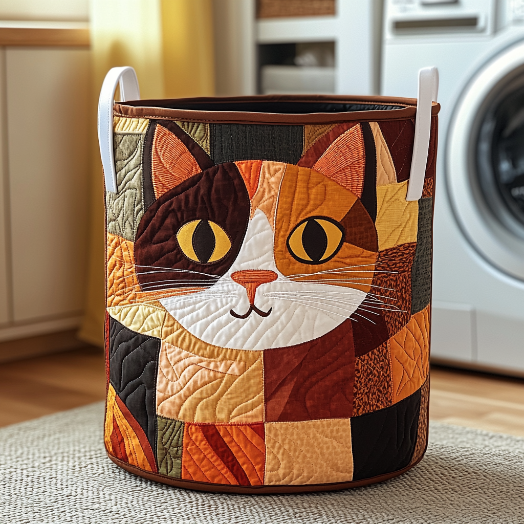 Patchy Cat Quilted Laundry Basket Back To School Merch