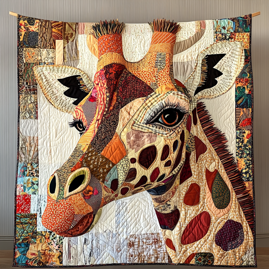 Patchy Pride Quilted Blanket Holiday Throw Blanket Presents For Giraffe Lovers