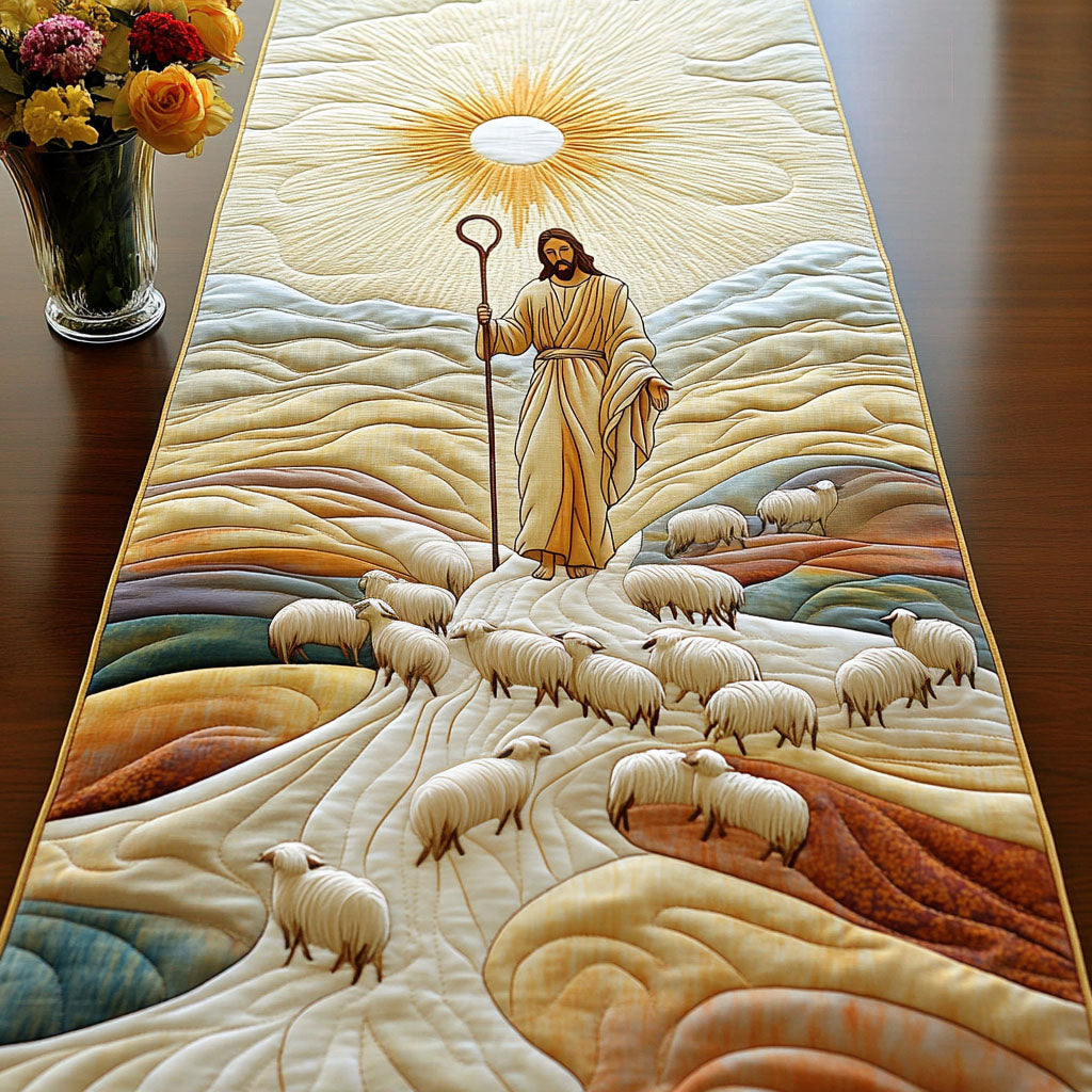 Path of Light Quilted Table Runner Holiday Table Throw Unique Religious Gifts