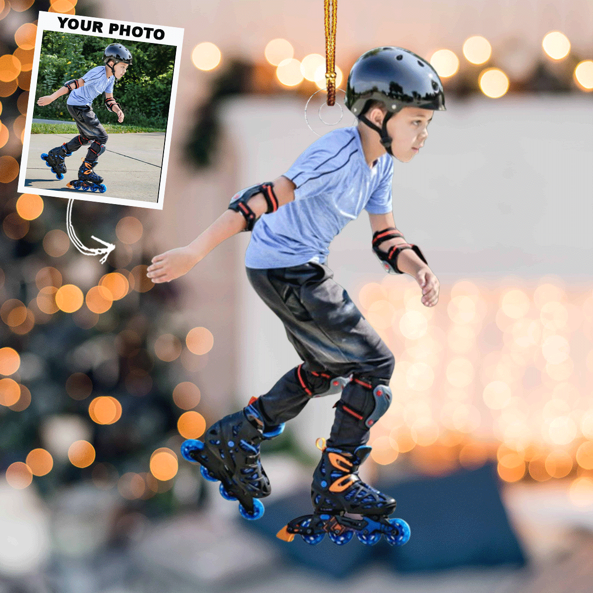 Path Of Speed Personalized Photo Mica Ornament Christmas Gift For Sport Lovers Roller