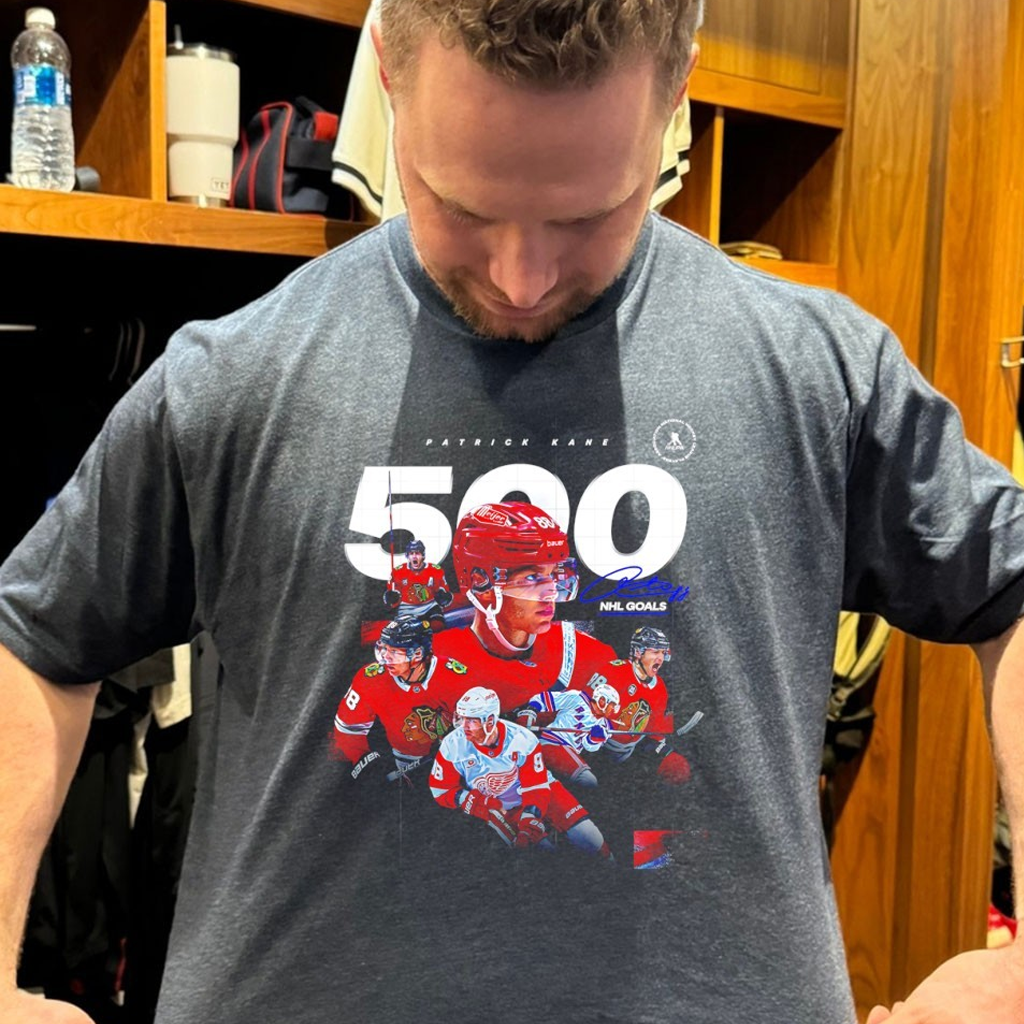 Patrick Kane 50th Player In History To Reach 500 Career Goals Signature Shirt