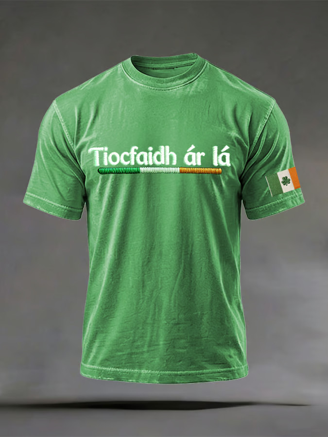 Patrick's Day Irish Celebration Day Green Gaelic Short-Sleeved T-Shirt Irish Pride Gift