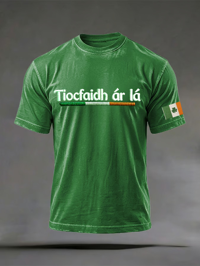 Patrick's Day Irish Celebration Day Green Gaelic Short-Sleeved T-Shirt Irish Pride Gift