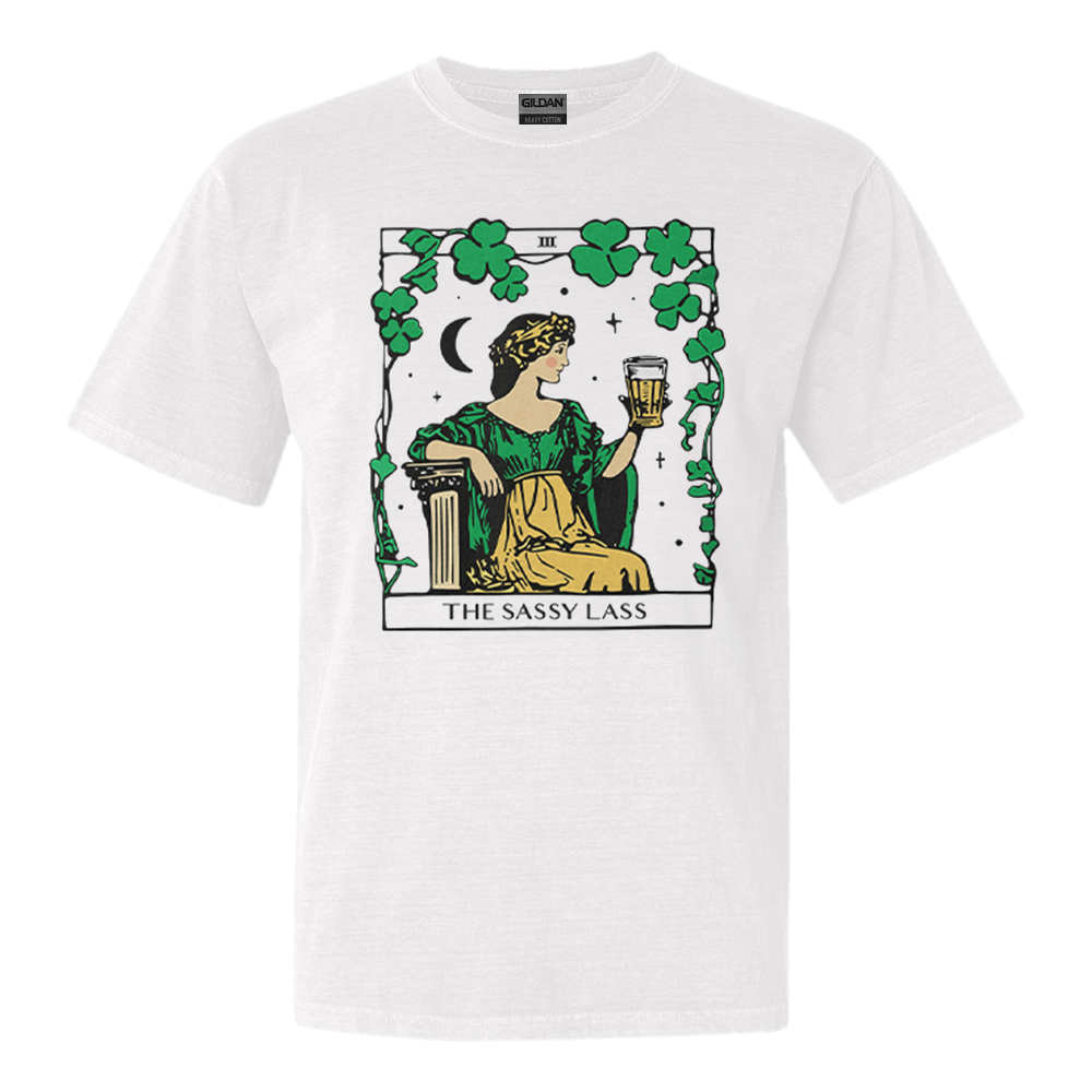 Patrick's Day The Sassy Lass Tarot Card T-Shirt Funny St Patrick's Day Shirt