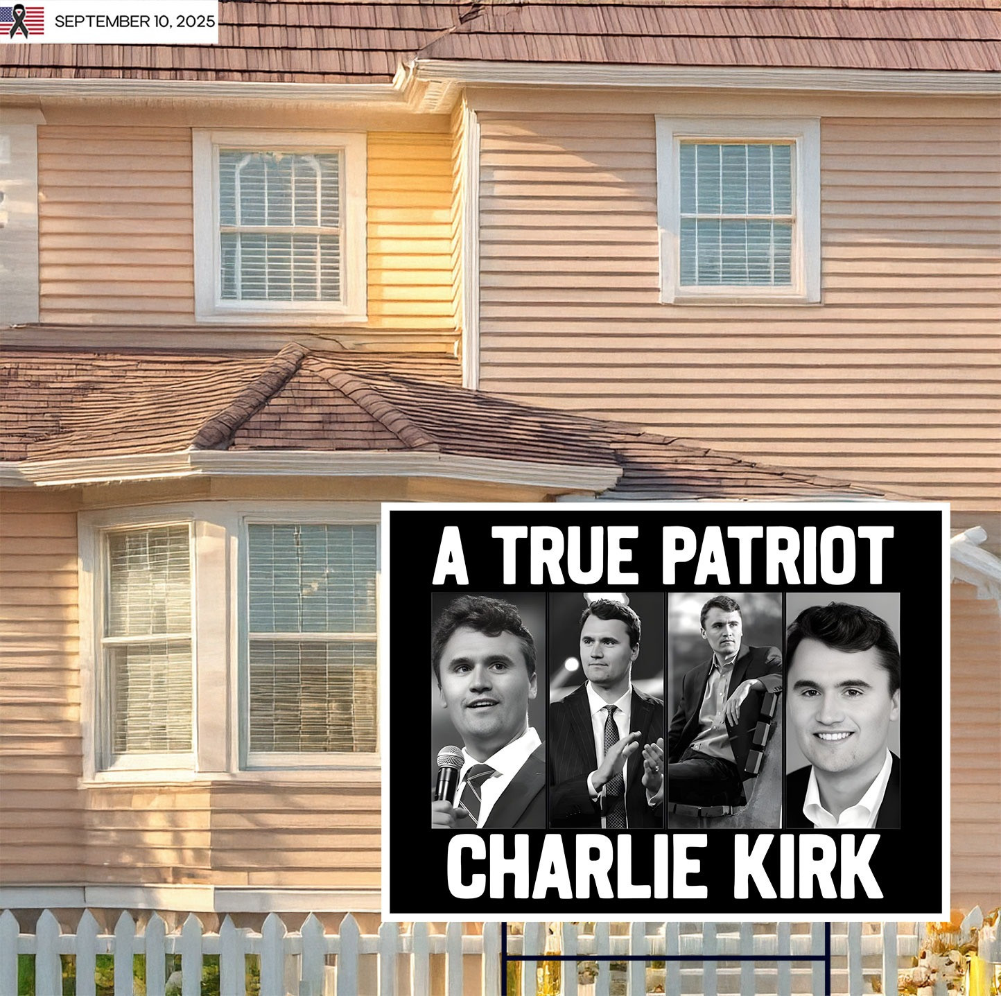 Patriot Charlie Kirk Yard Sign