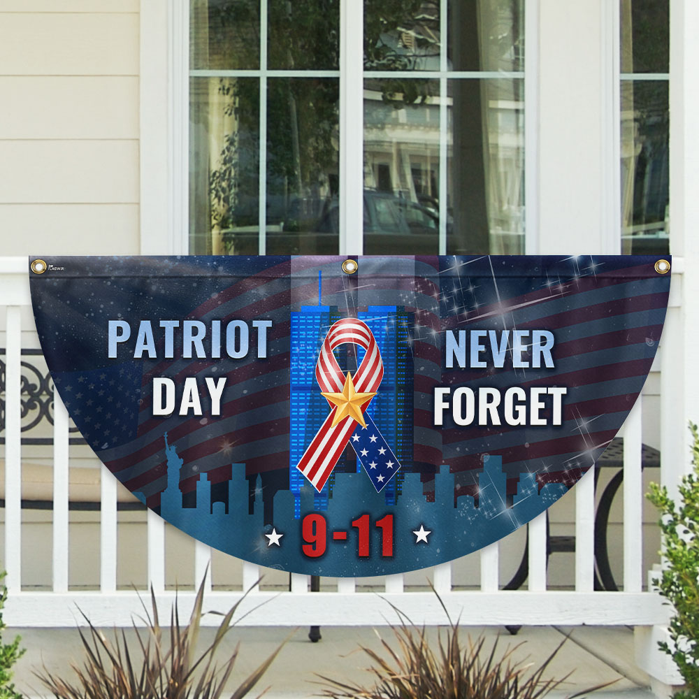 Patriot Day 9 11 Never Forget September 11th Non-Pleated Fan Flag