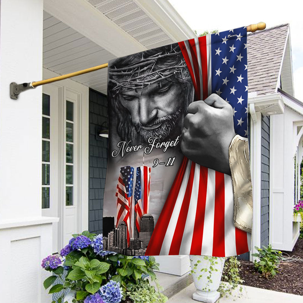 Patriot Day 911 Twin Tower Never Forget God Bless Flag