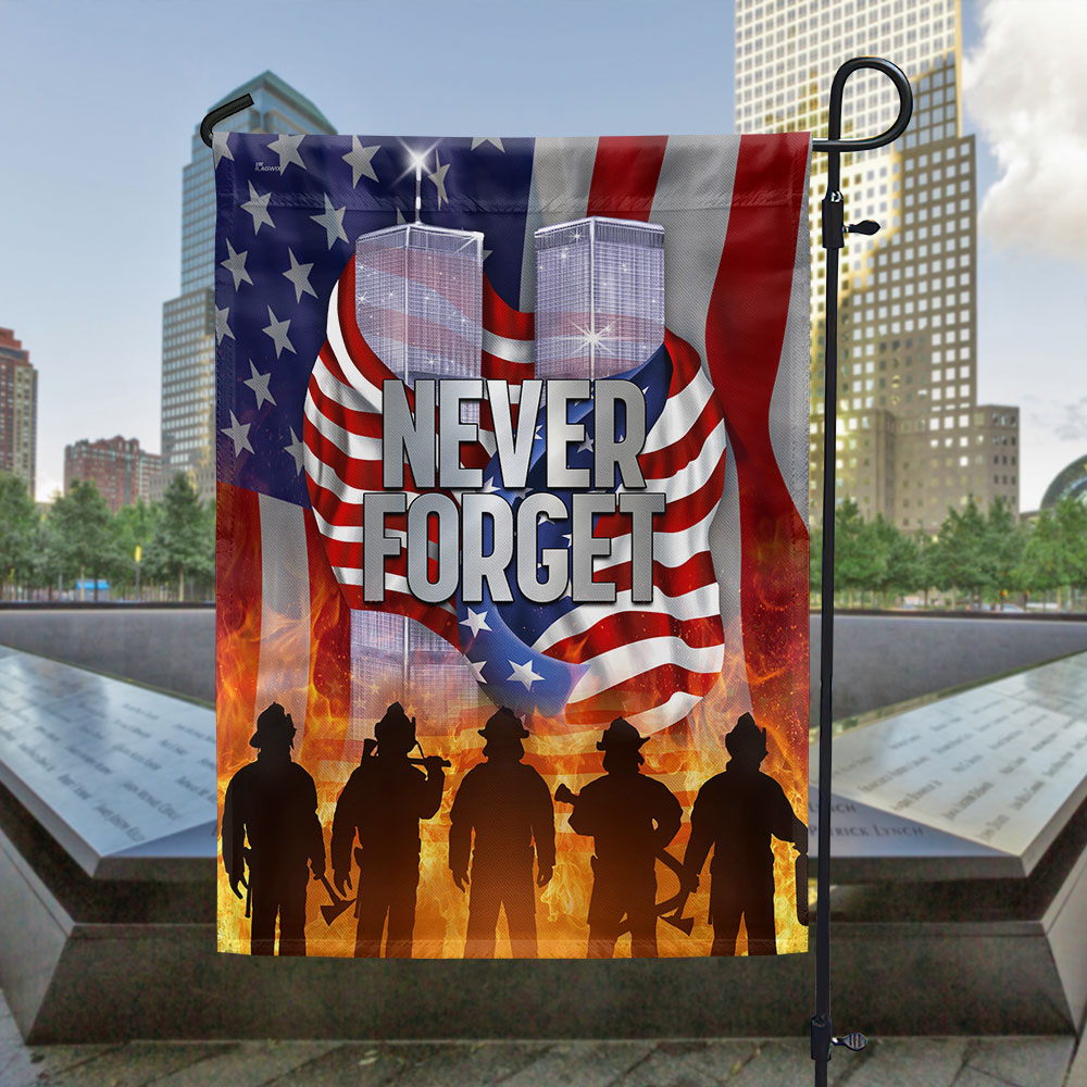 Patriot Day September 11th Never Forget Twin Tower Memorial Flag