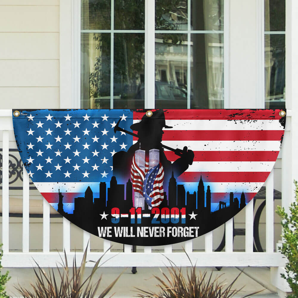 Patriot Day We Will Never Forget 911 American Non-Pleated Fan Flag