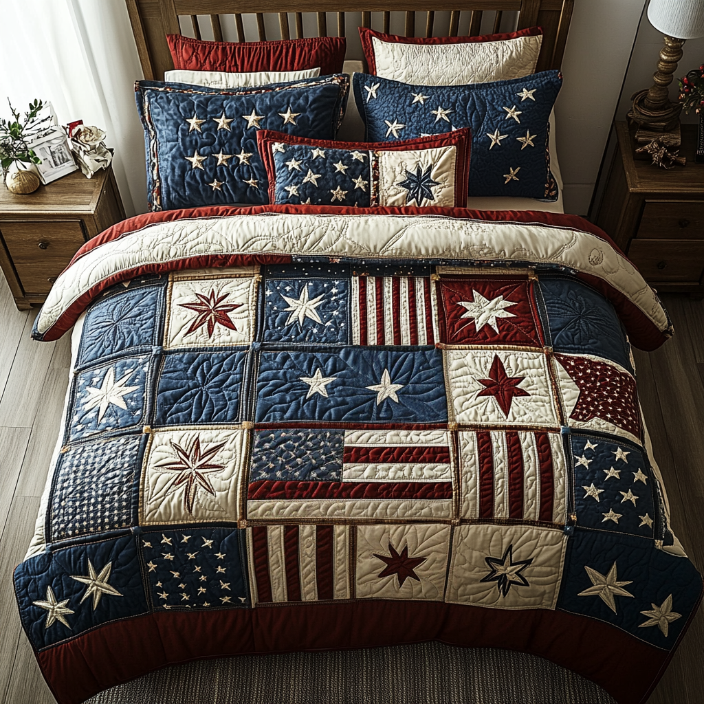 Patriot Dream Quilted Bedding Set Bed Decor Patriotic Mothers Day Gifts