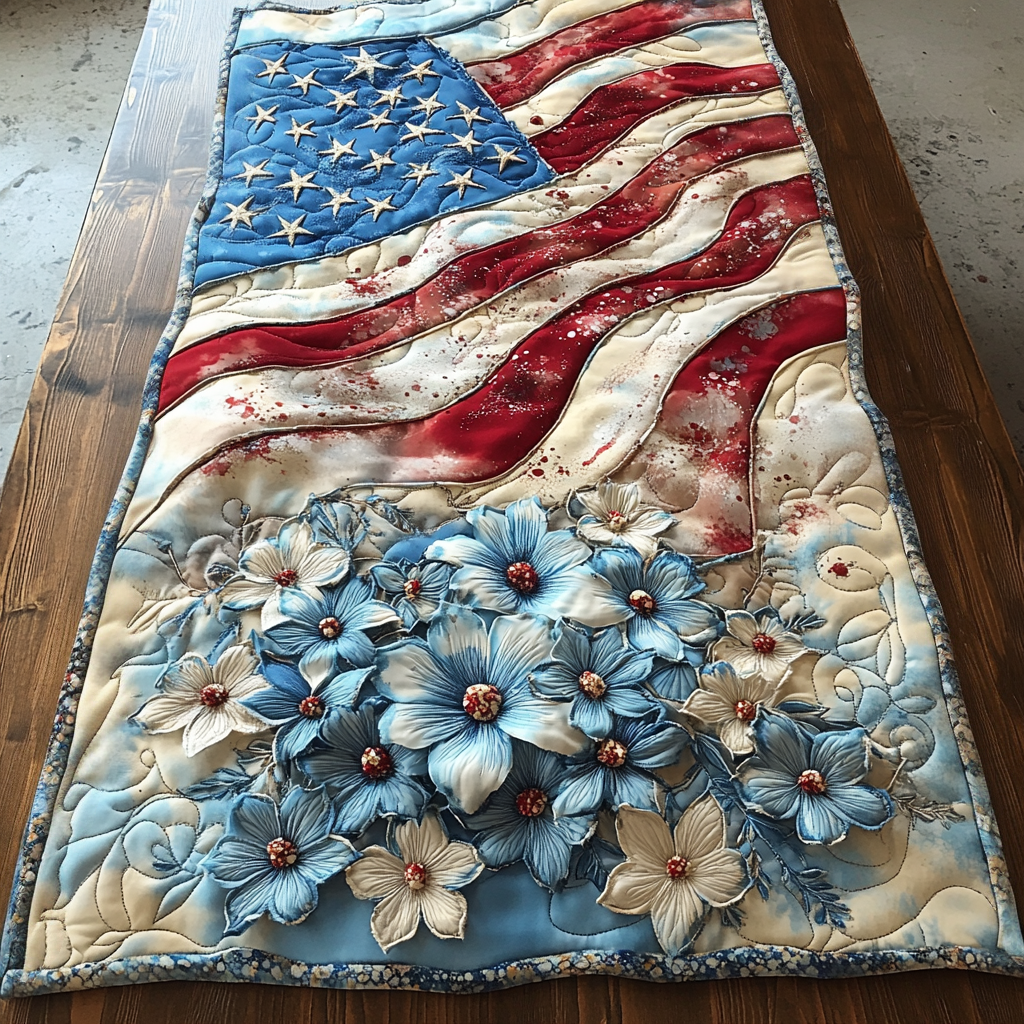 Patriot Essence Quilted Table Runner Kitchen Table Decor Patriotic Gifts For Men