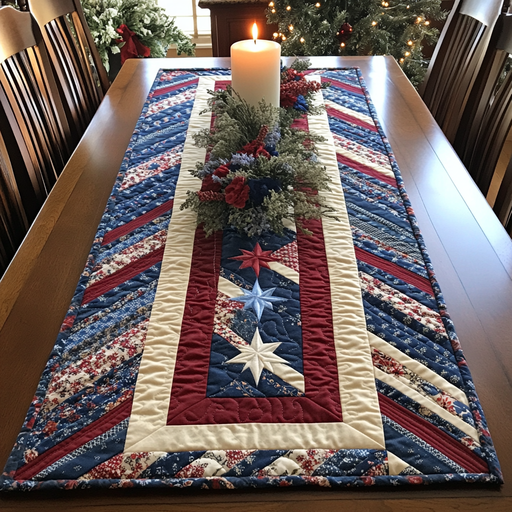 Patriot Path Quilted Table Runner Kitchen Table Decor Ideas Gifts For A Patriotic Person