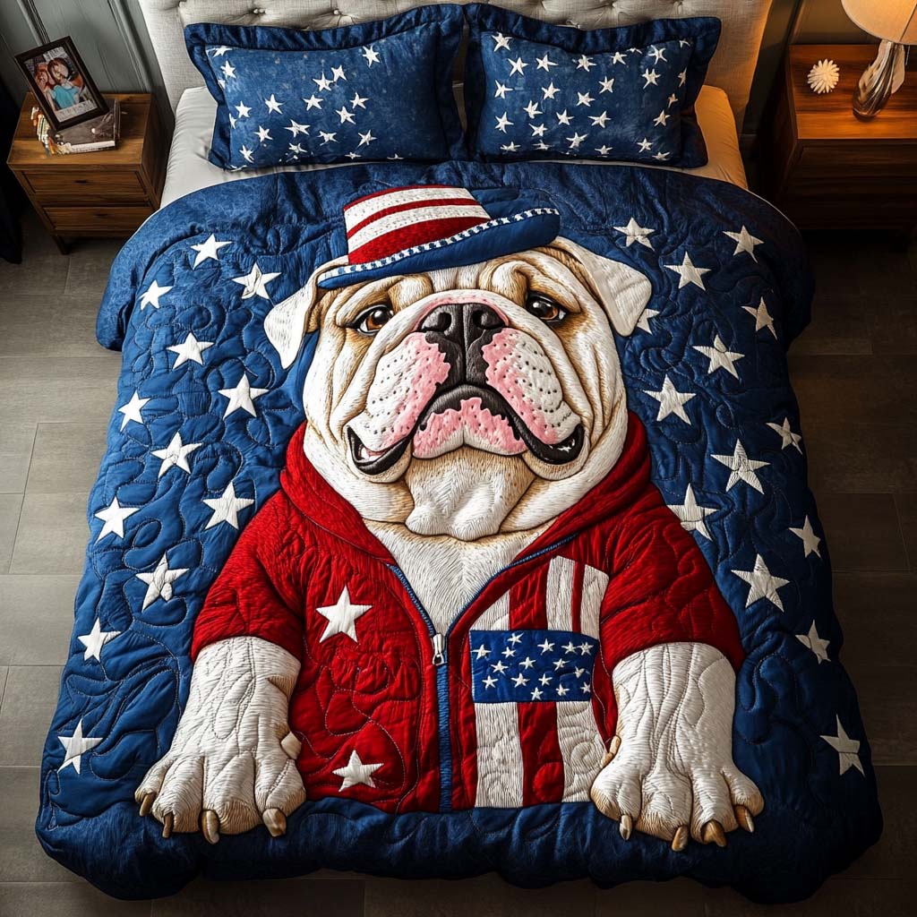 Patriot Pup Stance Quited Bedding Set Cozy Bedding Merch Gift That Brings Sweet Dreams