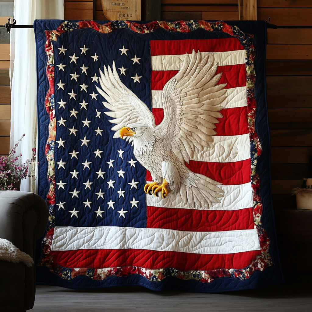 Patriot Sky Quilted Blanket Bedroom Xmas Decor Christian Christmas Gifts