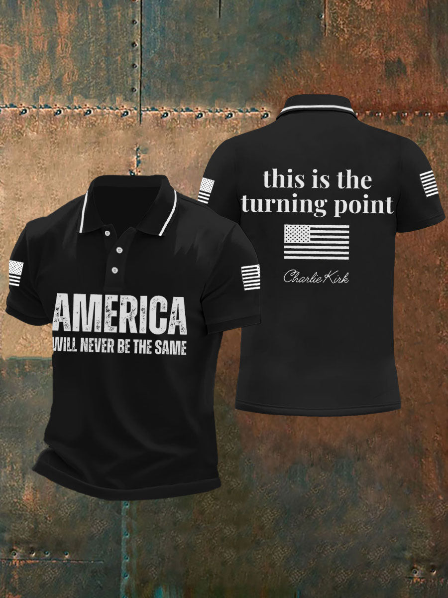 Patriot T Shirt Black Charlie Kirk 77 Clothing