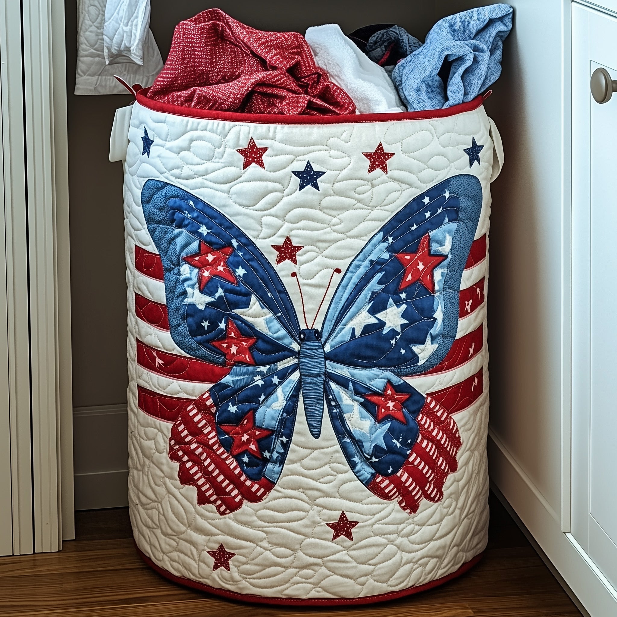 Patriot Wings Quilted Laundry Basket Great Family Gifts For Christmas