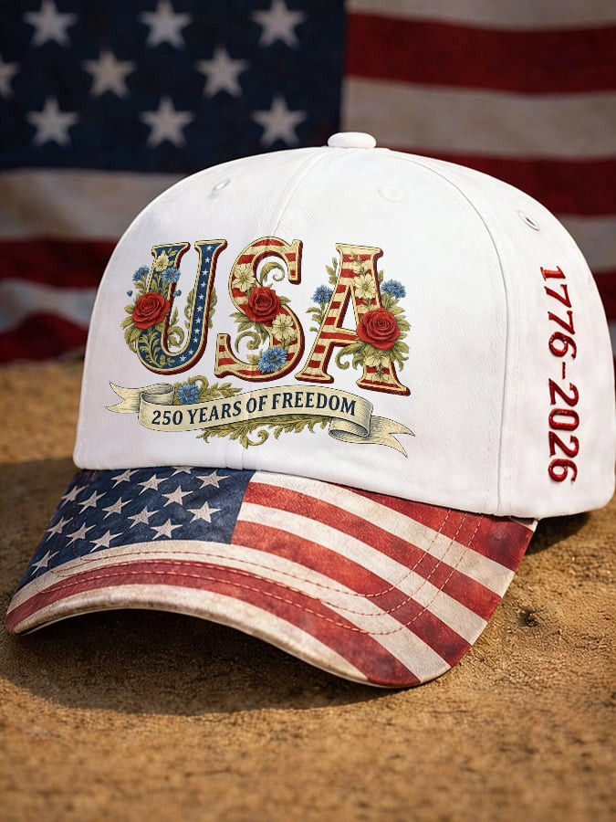 Patriotic 250 Years Of Freedom Baseball Cap Independence Day 1776 2026 Hat Gift For Him