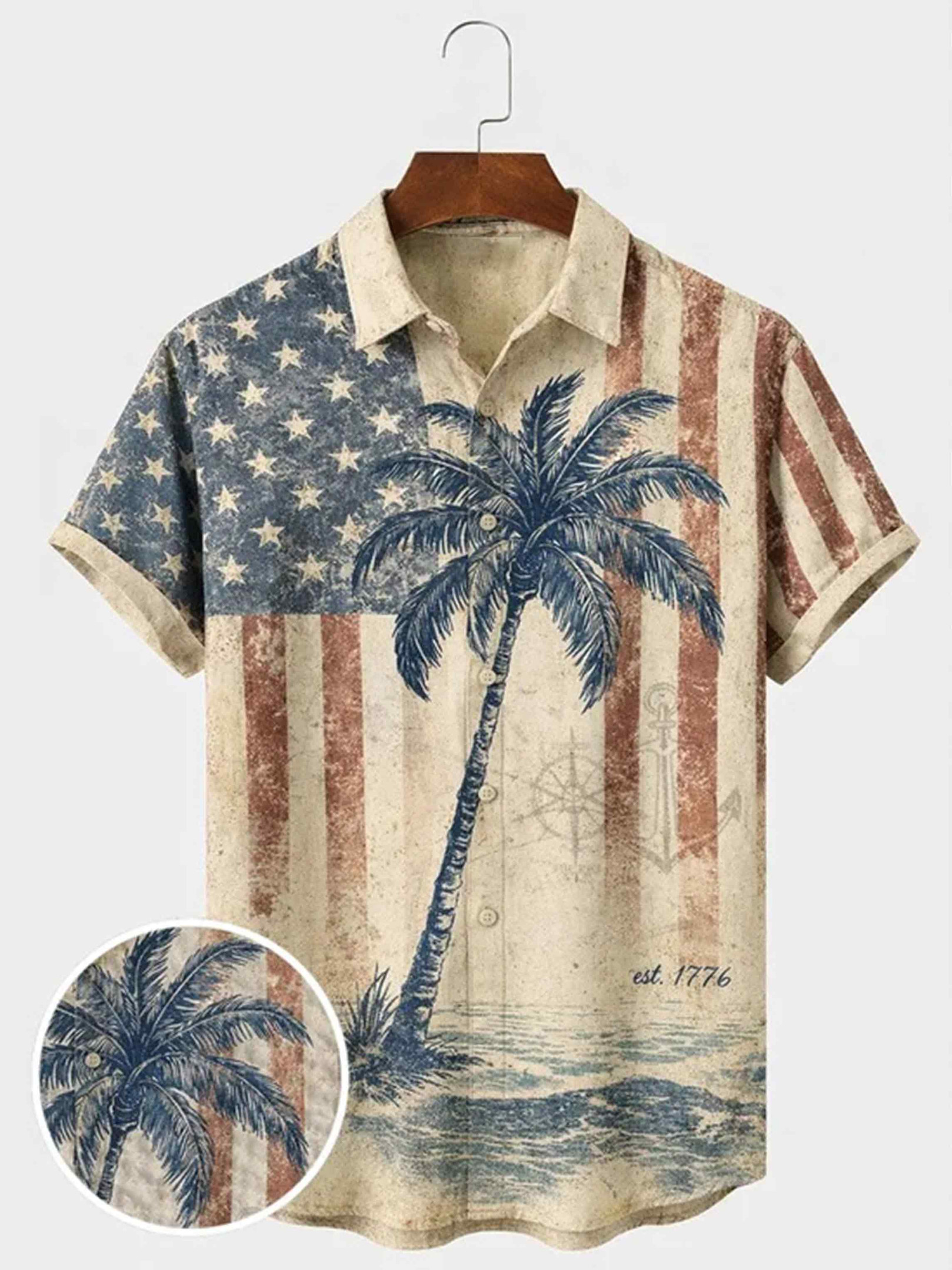 Patriotic America Est 1776 Button Shirt 250 Years Of America Clothing Gift Ideas