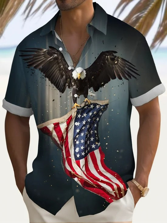 Patriotic American Flag Eagle Button Shirt 250 Years Of America Clothing Gifts For 4Th Of July