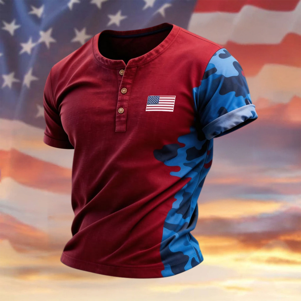 Patriotic American Flag Graphic Polo Shirt July Fourth Outfit Ideas Independence Day 2026 Gift