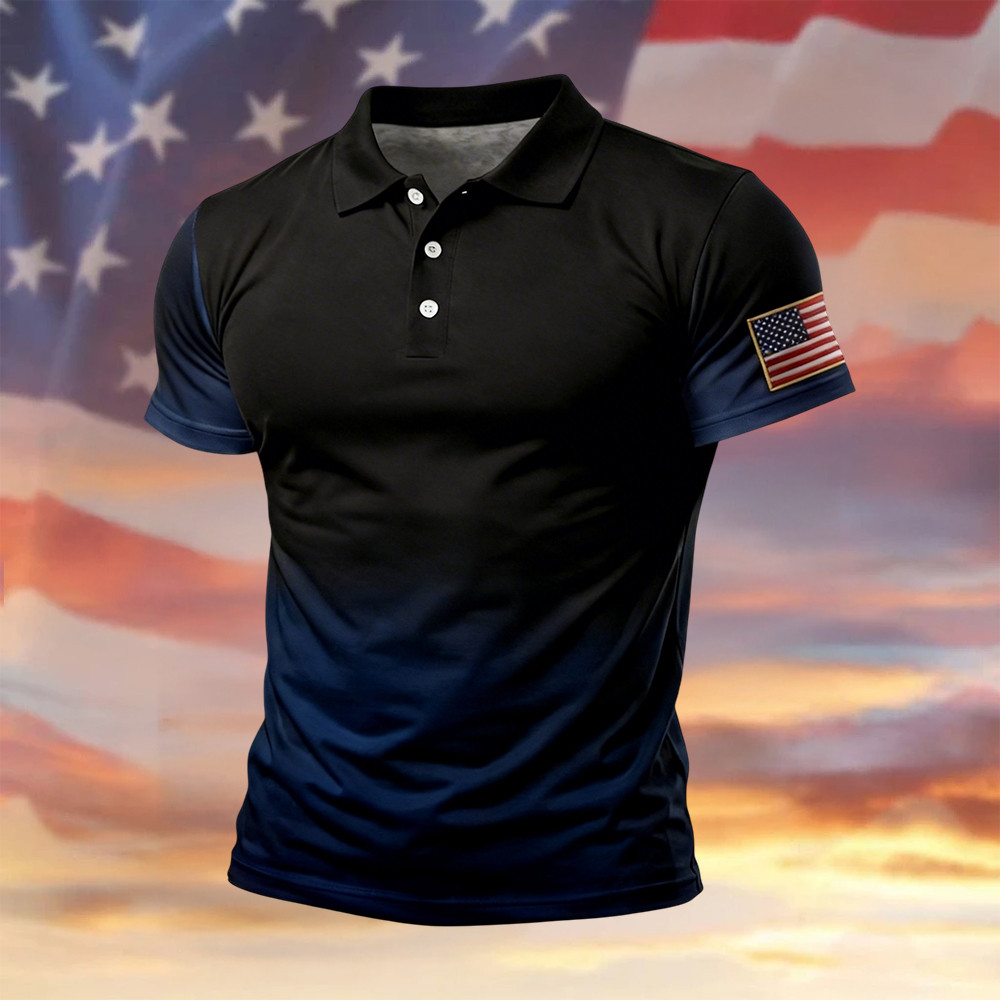 Patriotic American Flag Graphics Polo Shirt Independence Day 2026 Merch Anniversary Gift