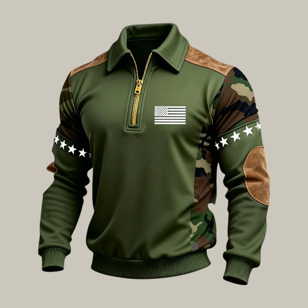 Patriotic American Flag Quarter Zip Sweatshirt Fourth Of July Clothing Gift For Patriots