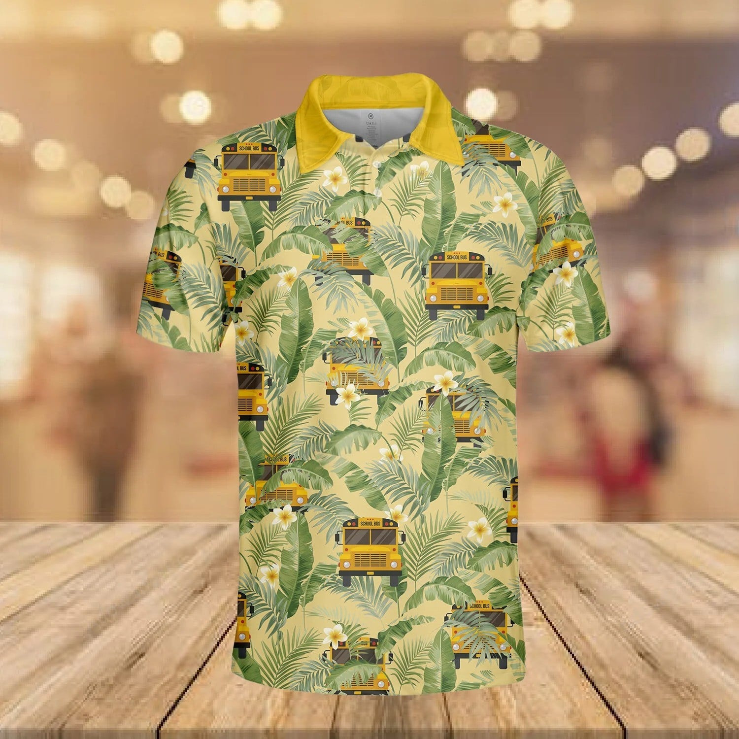 Patriotic Bus Driver Polo Shirt Tropical Summer Vacation Clothing Gift For Him