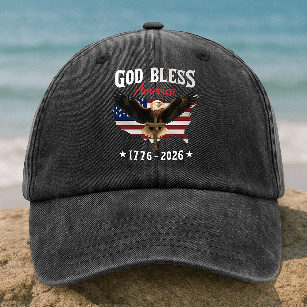 Patriotic Eagle 250th Anniversary God Bless America Hat 1776 2026 July 4th Baseball Cap