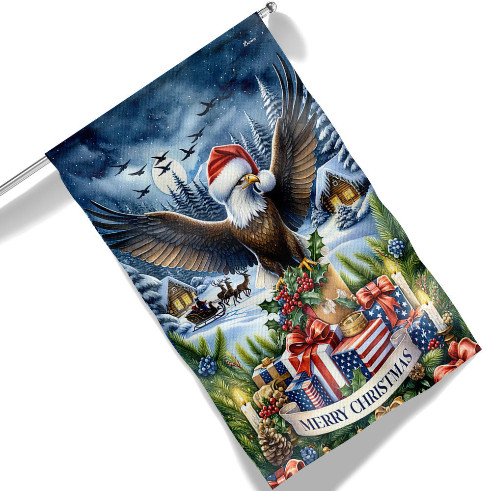 Patriotic Eagle Christmas Flag