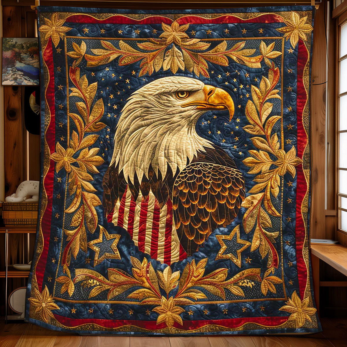 Patriotic Eagle Quilt Blanket Best Throw Blanket Awesome Mother's Day Gifts 2025