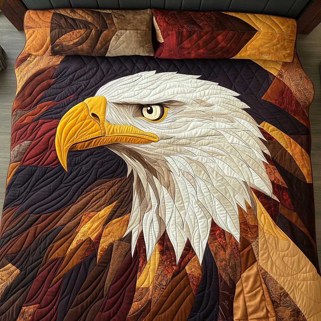 Patriotic Eagle Quilted Bedding Set Best Bedspread Set Patriotic Eagle Gifts For Adults