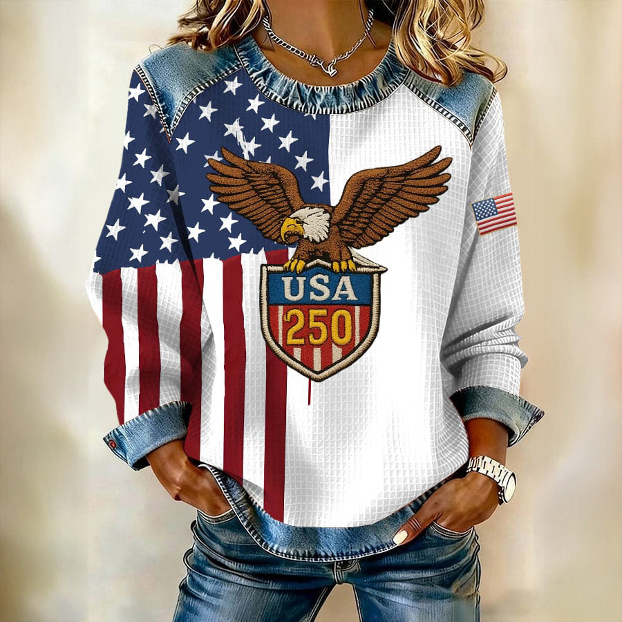 Patriotic Eagle Retro 250th Anniversary Sweatshirt Independence Day Clothing Patriotic Present