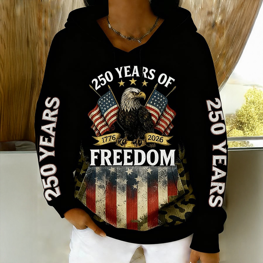 Patriotic Eagle USA 250 Years Of Freedom Hoodie 1776 2026 Merch Best Patriotic Gift Ideas