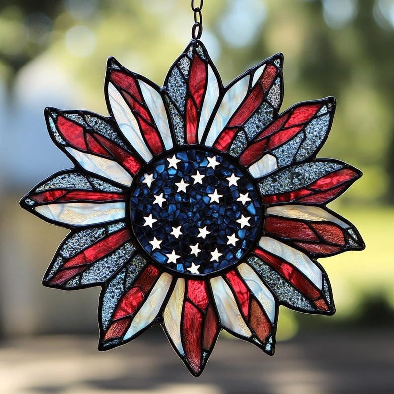 Patriotic Floral Wreath Acrylic Suncatcher Decor For Fourth Of July And Memorial Day Gifts Patriotic Floral Wreath Acrylic Suncatcher Decor For Fourth Of July And Memorial Day Gifts