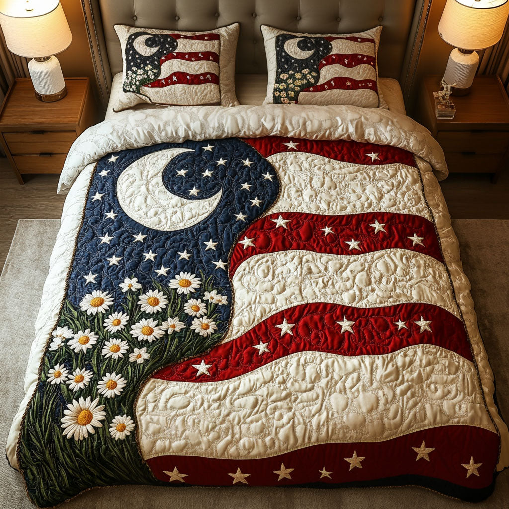 Patriotic Harmony Quilted Bedding Set Cute Bedroom Decor Patriotic Christmas Gifts