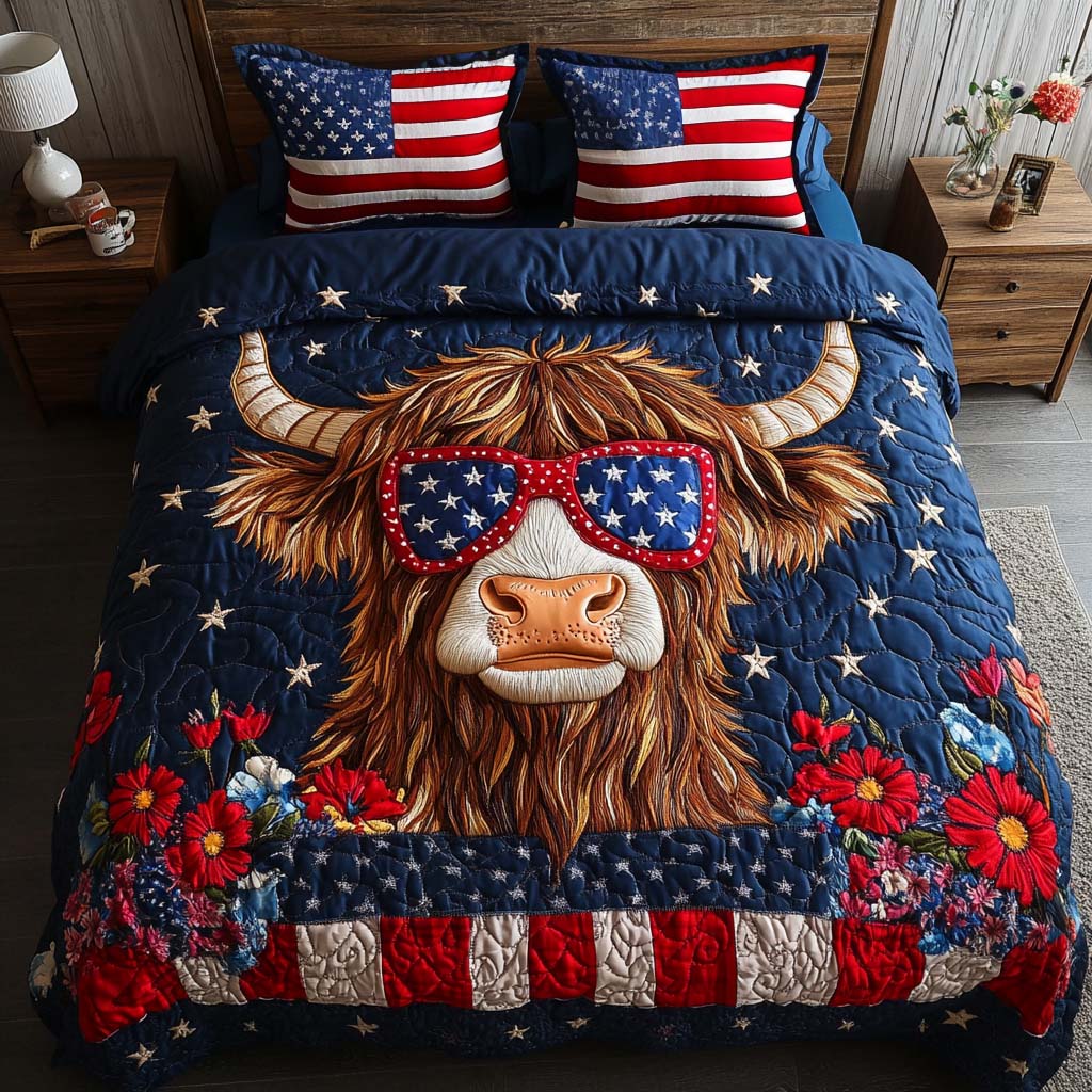 Patriotic Highland Quilted Bedding Set Best Comforter Sets Patriotic Mothers Day Gifts