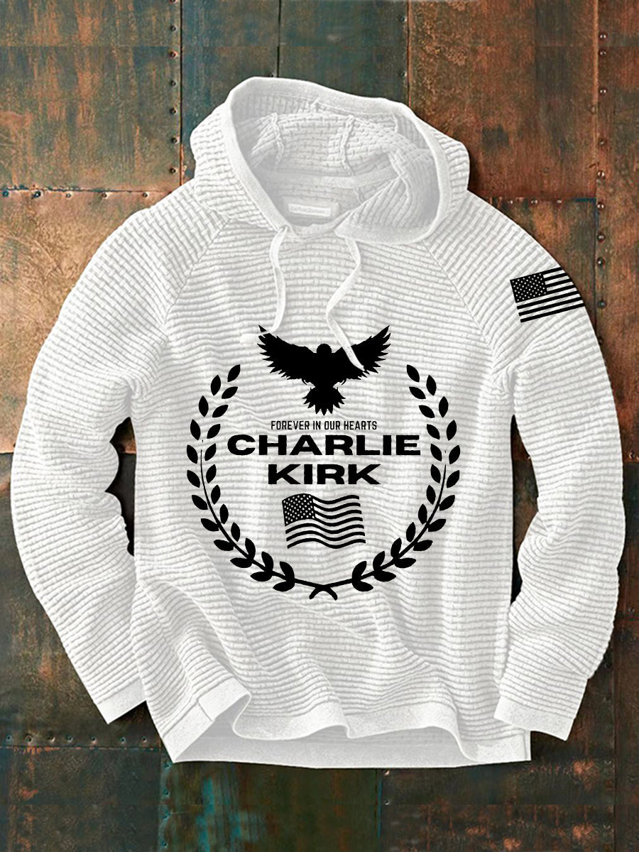 Patriotic Hoodie White Rip Charlie Kirk Clothing