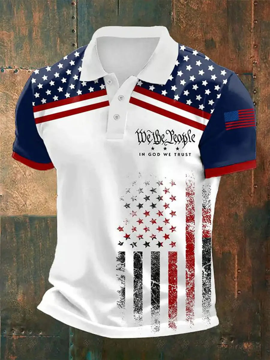 Patriotic In God We Trust Polo Shirt USA Flag Design Gift for American Pride Fans