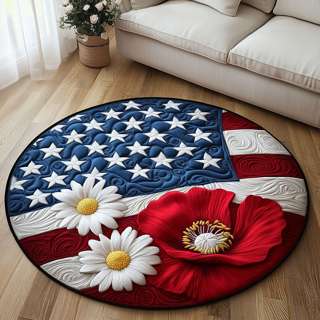 Patriotic Poppies Quilted Round Mat Entryway Ideas Best Gifts For Lavender Lovers