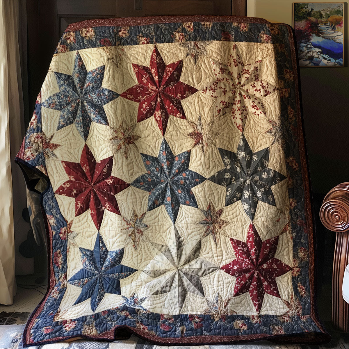 Patriotic Star Quilt Premium Quilt Blanket Gift for Cozy Winter Nights