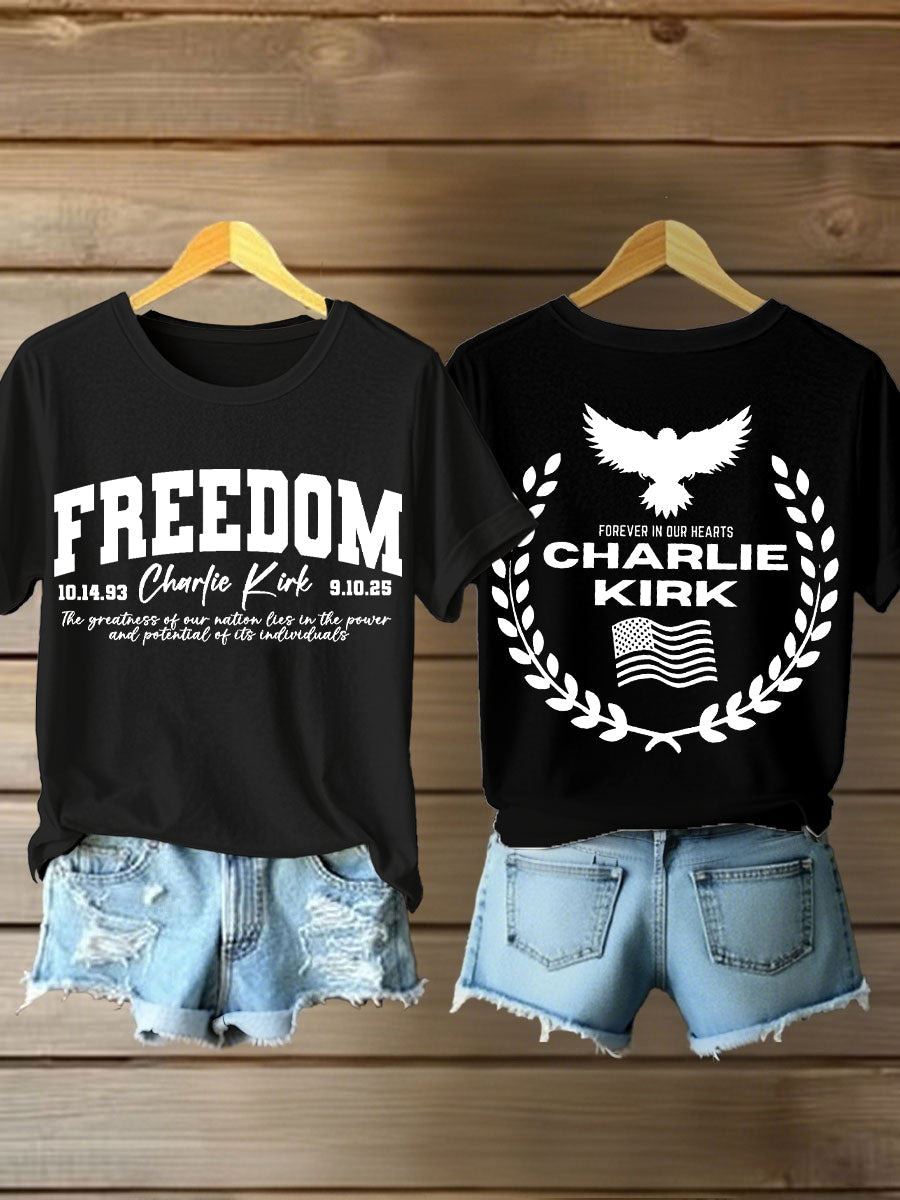 Patriotic T Shirt Black Charlie Kirk 47 Merch