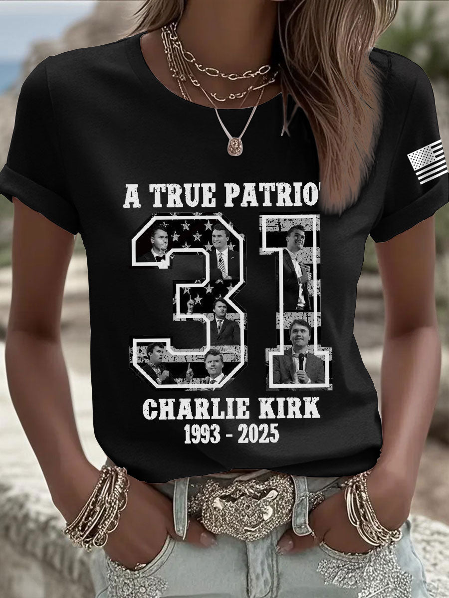 Patriotic T Shirt Black Charlie Kirk 77 Merch